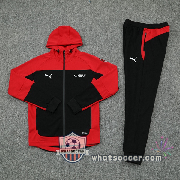 AC Milan Black Red Hooded Jacket 2020-2021