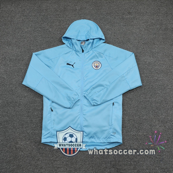 Manchester City Blue Windbreaker Hoodie 2020-2021