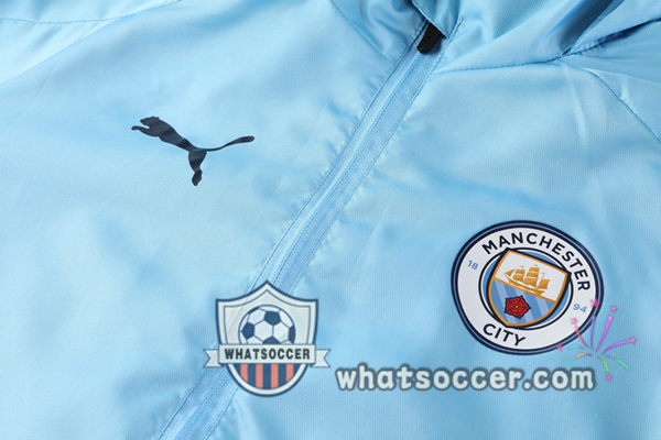 Manchester City Blue Windbreaker Hoodie 2020-2021