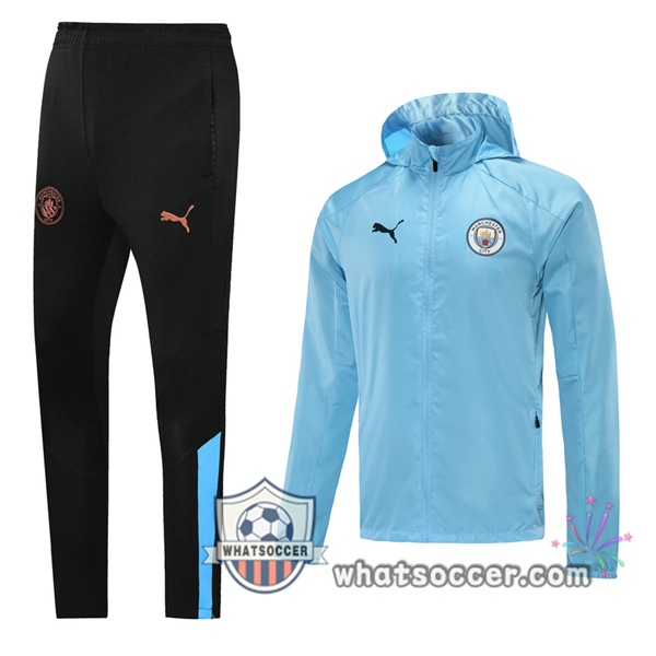 Manchester City Blue Windbreaker Hoodie 2020-2021