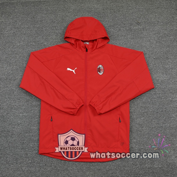 AC Milan Red Windbreaker Hoodie 2020-2021