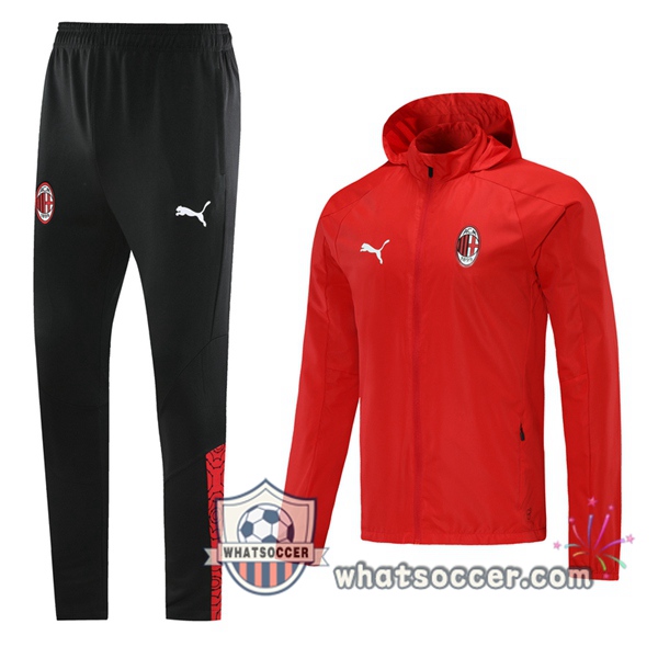 AC Milan Red Windbreaker Hoodie 2020-2021