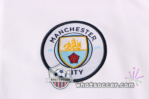 Manchester City White Blue Windbreaker Hoodie 2020-2021