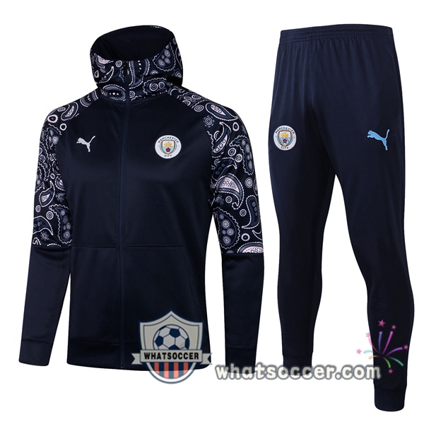 Manchester City Blue Royal Windbreaker Hoodie 2020-2021