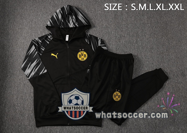 Dortmund BVB Black Windbreaker Hoodie 2020-2021