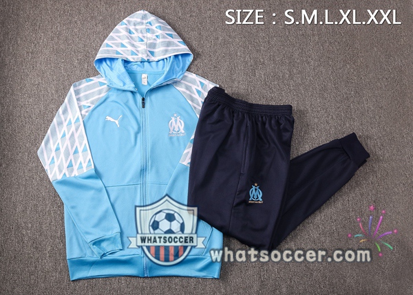 Marseille OM Blue Windbreaker Hoodie 2020-2021