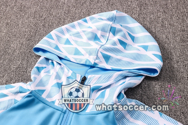 Marseille OM Blue Windbreaker Hoodie 2020-2021