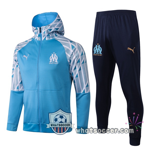 Marseille OM Blue Windbreaker Hoodie 2020-2021