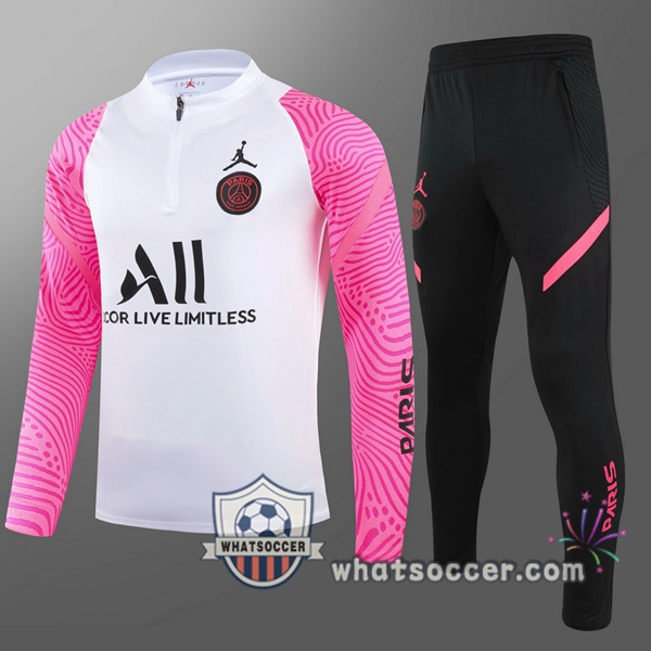 Paris PSG Jordan Kids Tracksuit White Rose 2020-2021