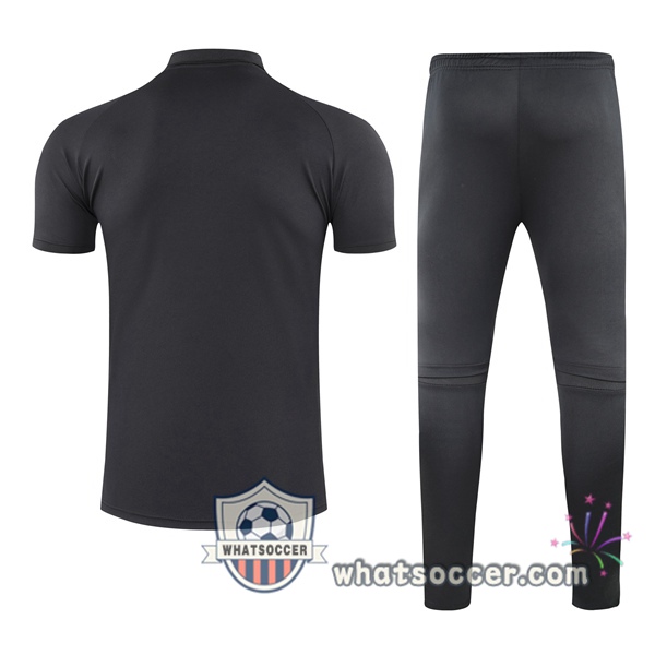 Training Polo Manchester United + Pants Red Black 2021-2022