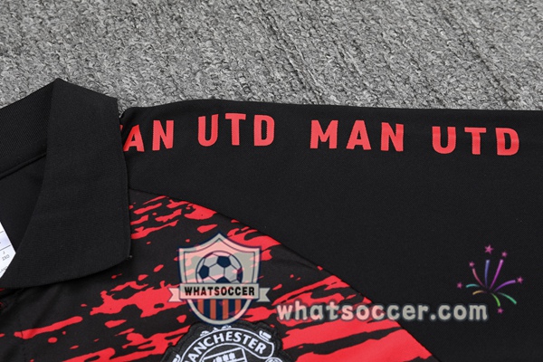 Training Polo Manchester United + Pants Red Black 2021-2022
