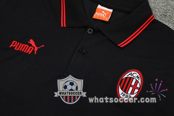 Training Polo AC Milan + Pants Black Red 2021-2022