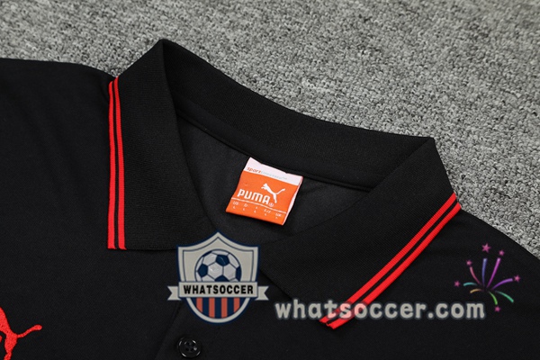 Training Polo AC Milan + Pants Black Red 2021-2022