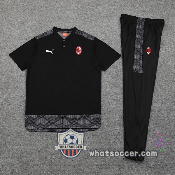 Training Polo AC Milan + Pants Black 2021-2022
