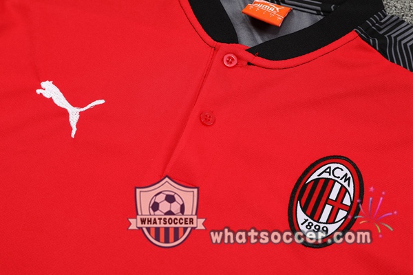 Training Polo AC Milan + Pants Red Black 2021-2022