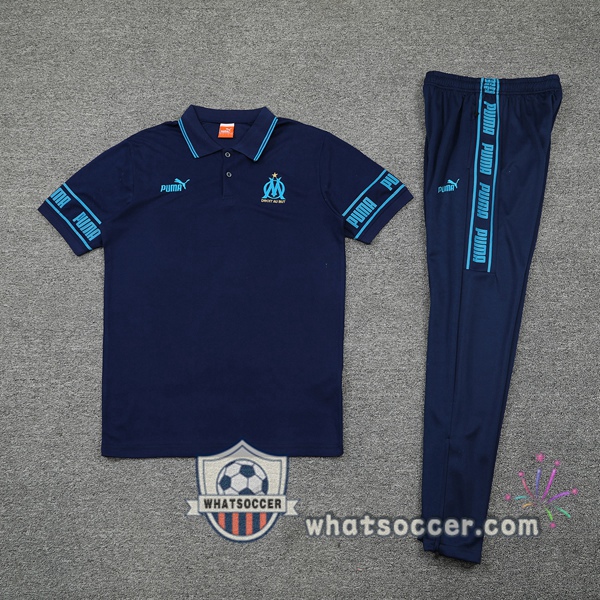 Training Polo Marseille OM + Pants Blue Royal 2021-2022