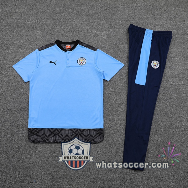 Training Polo Manchester City + Pants Blue 2021-2022