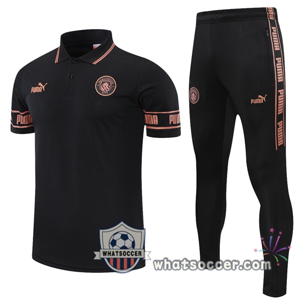 Training Polo Manchester City + Pants Black 2021-2022