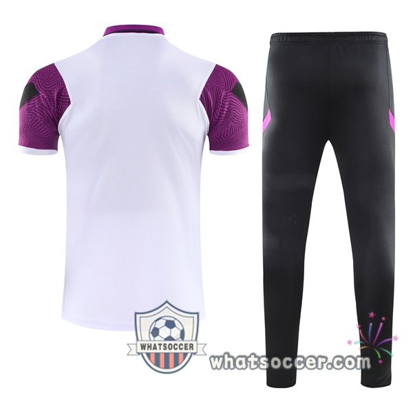Training Polo JORDAN Paris PSG + Pants White Purple 2021-2022