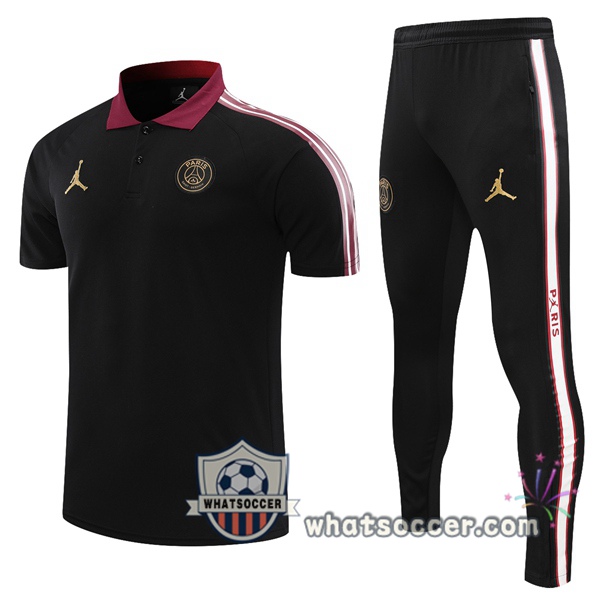 Training Polo JORDAN Paris PSG + Pants Black 2021-2022