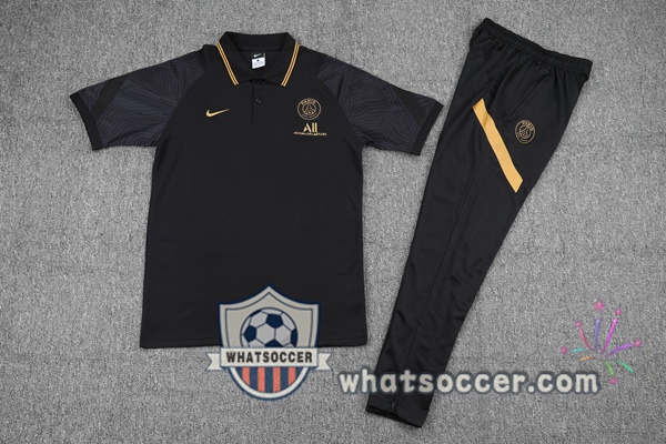 Training Polo Paris PSG + Pants Black 2021-2022