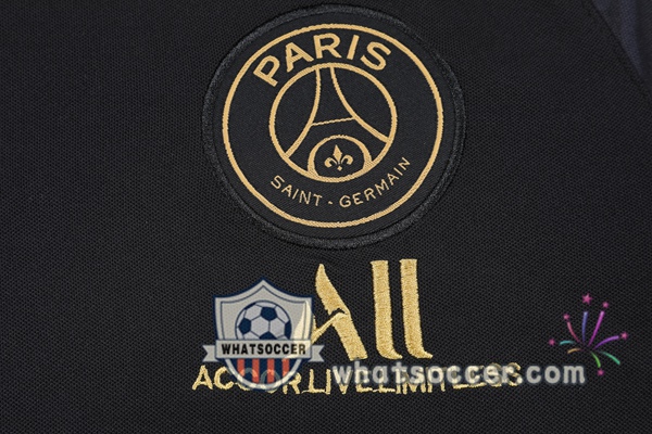 Training Polo Paris PSG + Pants Black 2021-2022