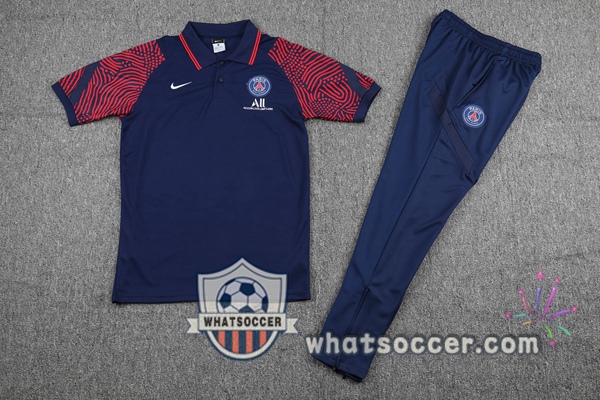 Training Polo Paris PSG + Pants Blue Royal 2021-2022