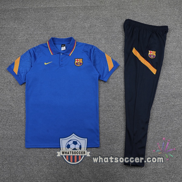 Training Polo FC Barcelona + Pants Blue 2021-2022