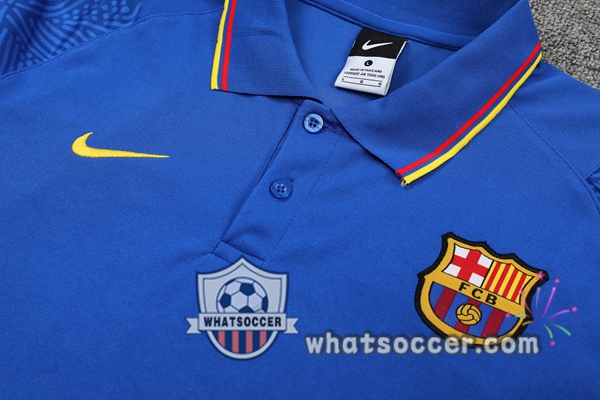 Training Polo FC Barcelona + Pants Blue 2021-2022