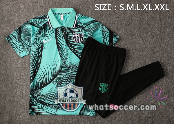 Training Polo FC Barcelona + Pants Green 2021-2022