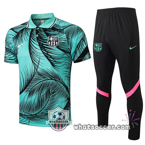 Training Polo FC Barcelona + Pants Green 2021-2022