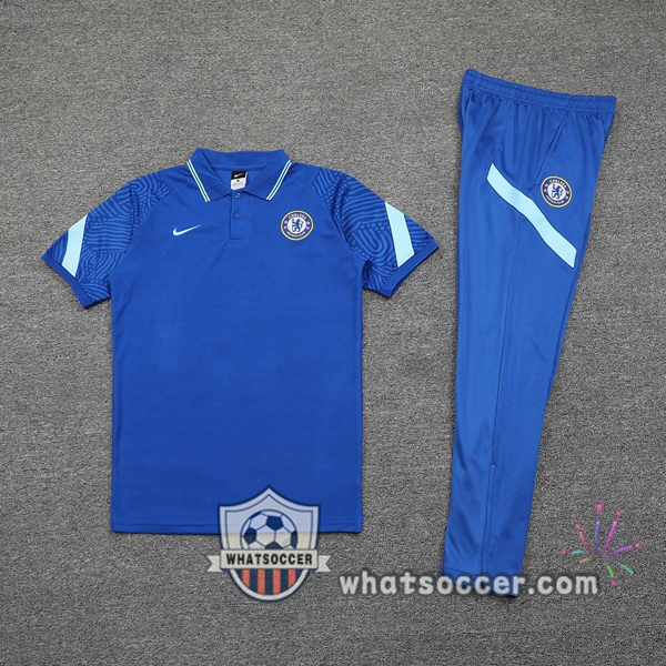 Training Polo FC Chelsea + Pants Blue 2021-2022