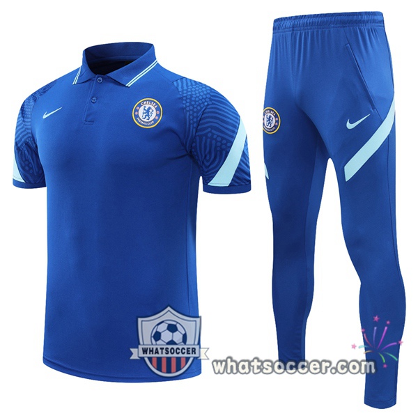 Training Polo FC Chelsea + Pants Blue 2021-2022