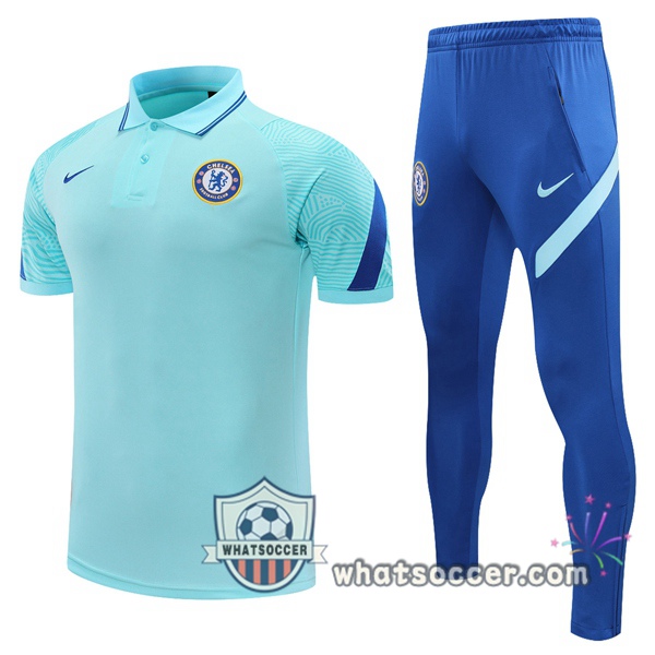 Training Polo FC Chelsea + Pants Blue 2021-2022
