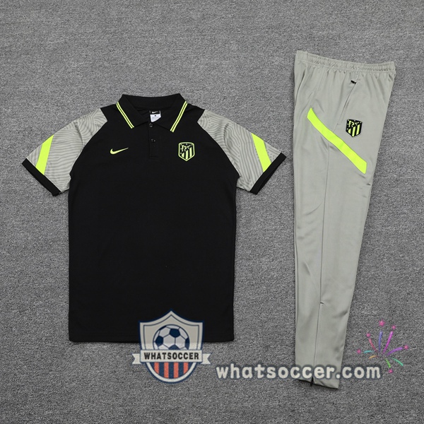Training Polo Atletico Madrid + Pants Black Gray 2021-2022