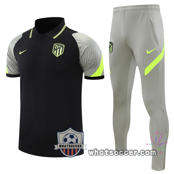 Training Polo Atletico Madrid + Pants Black Gray 2021-2022