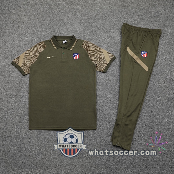 Training Polo Atletico Madrid + Pants Dark Green 2021-2022