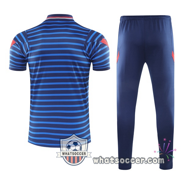 Training Polo France + Pants Blue 2021-2022