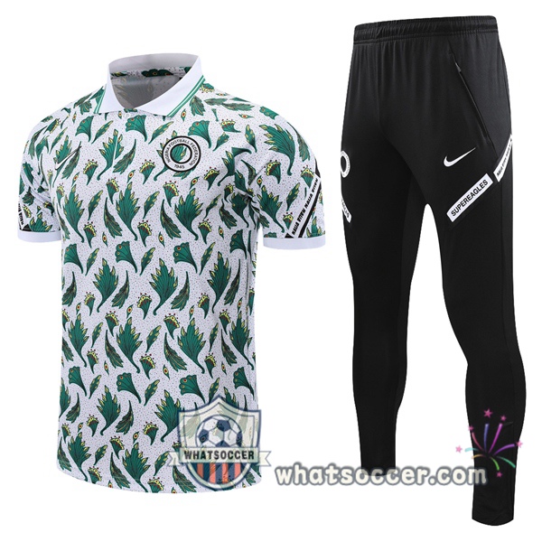 Training Polo Nigeria + Pants White Green 2021-2022