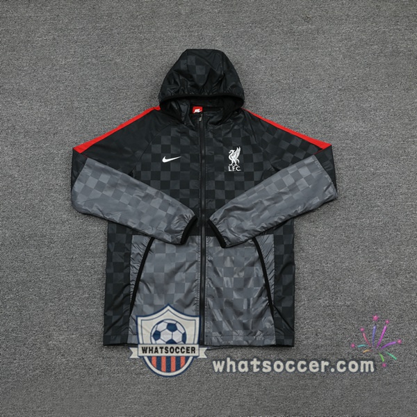 FC Liverpool Black Windbreaker Hoodie 2021-2022