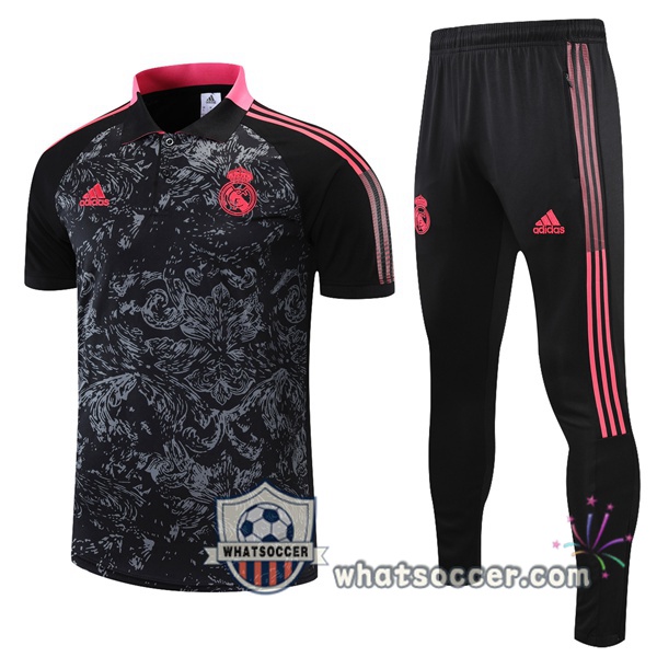 Training Polo Real Madrid + Pants Black 2021-2022
