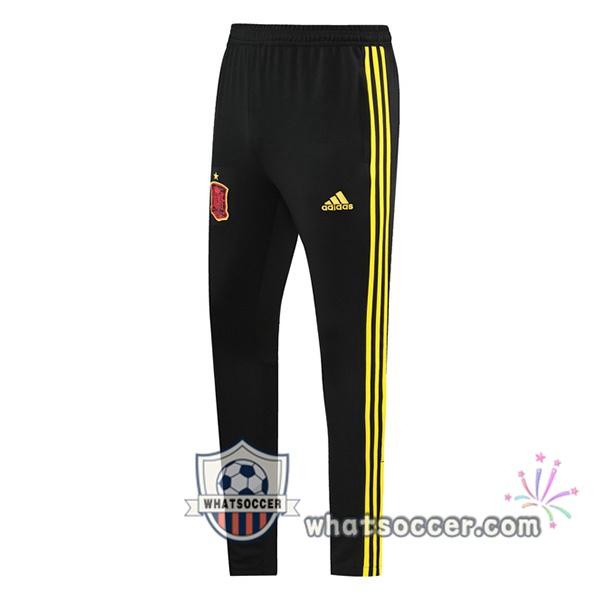 Spain Black Yellow Soccer Pants 2021-2022