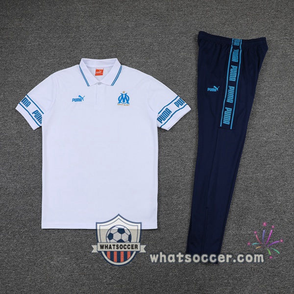 Training Polo Marseille OM + Pants White 2021-2022