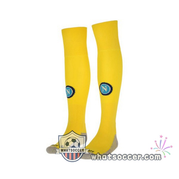 SSC Napoli Marcelo Burlon Limited Edition Goalkeeper Yellow Soccer Socks 2020-2021