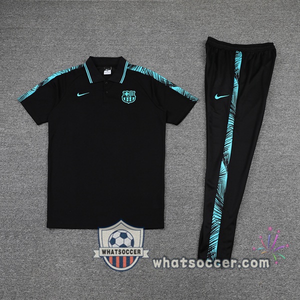 Training Polo FC Barcelona + Pants Black 2021-2022