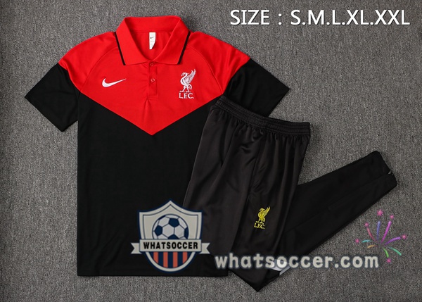 Training Polo FC Liverpool + Pants Black Red 2021-2022