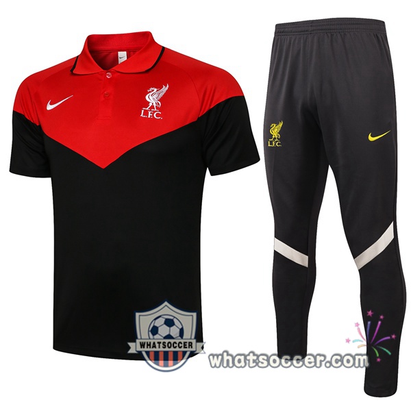 Training Polo FC Liverpool + Pants Black Red 2021-2022