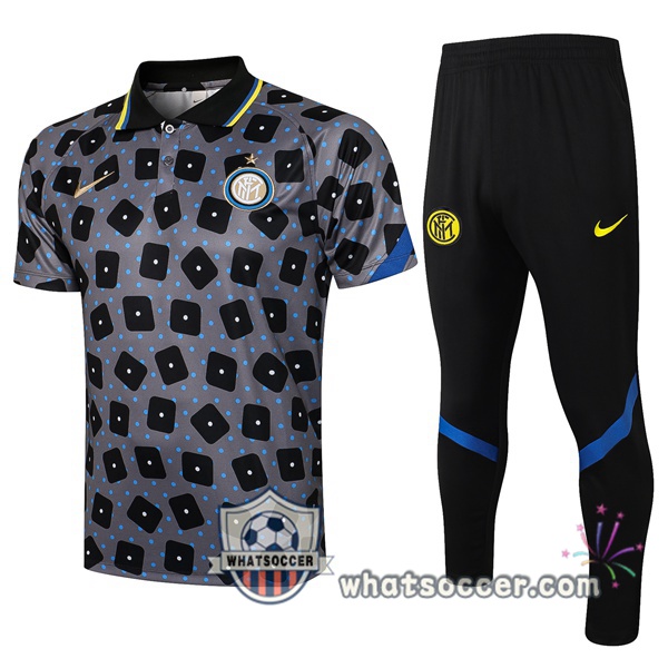 Training Polo Inter Milan + Pants Gray Black 2021-2022