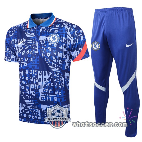 Training Polo FC Chelsea + Pants Blue 2021-2022