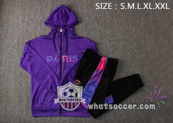 JORDAN Paris PSG Purple Hooded Jacket 2021-2022